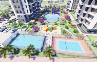 Two bedroom apartments in complex with swimming pool and tennis court, 500 metres to the sea and beaches, Mersin, Turkey for From 5,331,000 TRY