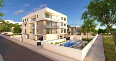 New residential complex with a swimming pool close to the center of Paphos, Cyprus