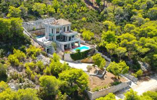 Luxury villa with a swimming pool and a panoramic view of the sea, Solygeia, Greece for 1,150,000 €