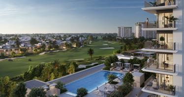 New ES Golf Verge Residence with a swimming pool, a golf course and a clubhouse, Emaar South, Dubai, UAE