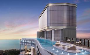 New high-rise residence with a swimming pool, a water park and a panoramic view of the ocean, Jomtien, Pattaya, Thailand for From $169,000