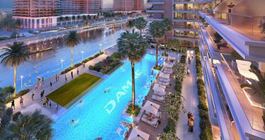 New project DAMAC Riverside Views with s clubhouse and a kids' adventure park in the prestigious area of Dubai, UAE