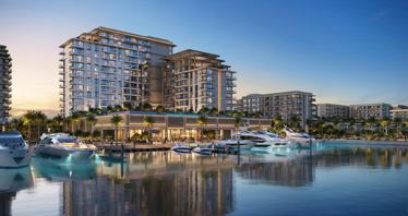 New waterfront residential complex Aurea with an infinity pool and kids' play areas, Mina Rashid, Dubai, UAE