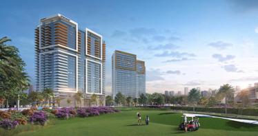 New residence Golf Gate with swimming pools and a golf club in the prestigious area of DAMAC Hills, Dubai, UAE