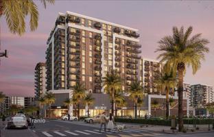 New Hillcrest Residence with a swimming pool and a park in a green area, Town Square, Dubai, UAE for From $476,000