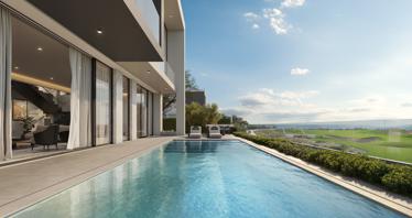 Prestigious residential complex of villas with various amenities next to a golf course in Yeti, Oman