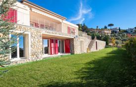 Splendid modern villa with swimming pool and sea view on the hill in Bordighera, Liguria, Italy. Price on request