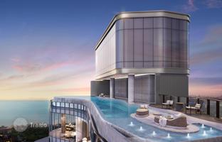 New high-rise residence with a swimming pool, a water park and a panoramic view of the ocean, Jomtien, Pattaya, Thailand for From $169,000