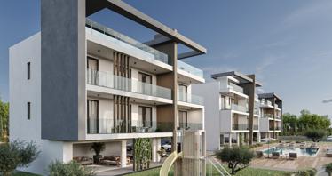 New gated residence with a swimming pool close to a beach and a golf course, Geroskipou, Cyprus