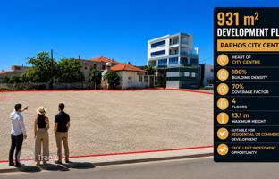 Land plot 931 m² in Paphos for 1,195,000 €