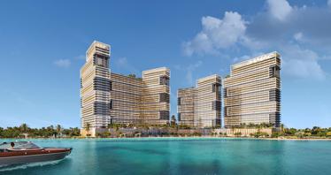 New waterfront residence Seacrest with a swimming pool, a private beach and a wellness center, Dubai Maritime City, Dubai, UAE