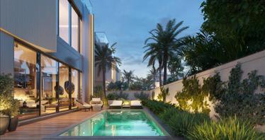New complex of townhouses Watercrest with swimming pools, Meydan, Dubai, UAE