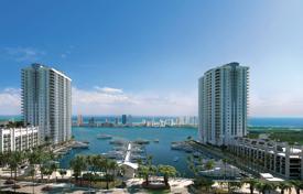Furnished apartment with a dock in a new residence with a yacht club and around-the-clock security on the private peninsula, Miami Beach for $2,600,000