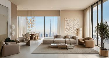 Duplex apartments in the new skyscraper DNWT Residences, Business Bay area, Dubai, UAE