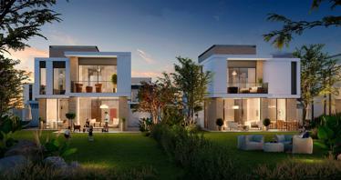 New complex of luxury villas Fairway Villas with a golf course and restaurants, Emaar South, Dubai, UAE
