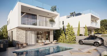 Luxury villas with pools and panoramic sea views in Tala, Paphos, Cyprus