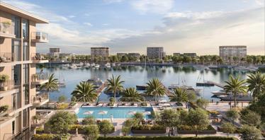 Apartments in the new residential complex Pier Point 1&2 with a pool and green areas on the first line by the sea, ​​Port Rashid, Dubai