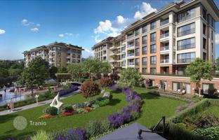 New residence with a swimming pool, a green area and a sunbathing area close to schools and a metro station, Istanbul, Turkey for From $342,000