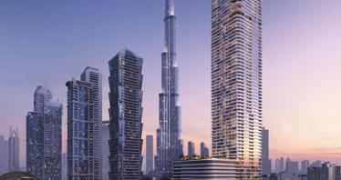New high-rise project Avarra by Palace with a swimming pool and a garden, Business Bay, Dubai, UAE