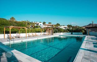 Two-storey villa with a garden at 80 meters from the beach, Mykonos, Greece. Price on request