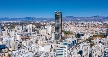 High-rise residence with a swimming pool and a spa in the center of Nicosia, Cyprus
