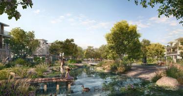 New complex of villas Avelia The Valley with a central park, Al Yufrah 1, Dubai, UAE