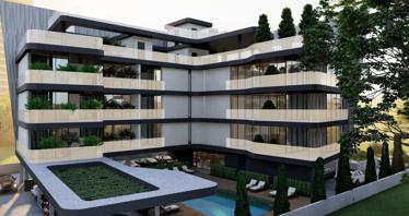 Modern gated residence with a swimming pool at 650 meters from the beach, Germasoyia, Cyprus