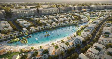 New complex of townhouses Riverside with a spa center, event areas and a kids' adventure park, Damac Hills, Dubai, UAE