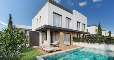 New complex of villas with swimming pools at 200 meters from the beach, Geroskipou, Cyprus