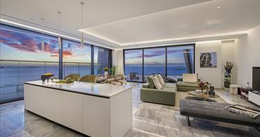 High-rise residence with a swimming pool and a panoramic view at 100 meters from the sea, Germasogeia, Cyprus