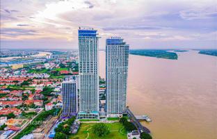 New high-rise riverside residence with a swimming pool and a yacht dock, Phnom Penh, Cambodia for From $76,000