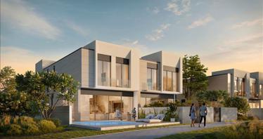 New residential complex DG Villas with swimming pools, golf courses, tennis and golf academies, Jumeirah Golf Estate, Dubai, UAE