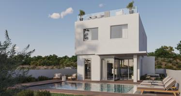 Complex of villas with a panoramic view near the beach, Chloraka, Cyprus