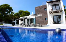 Seaview villa with an independent guest house, on a fenced plot with a garden and a pool, 250 metres from the beach, San Jose, Ibiza, Spain for 20,500 € per week