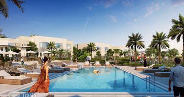 Family townhouses in a new residential complex Urbana with a golf club and a swimming pool in Dubai South, UAE