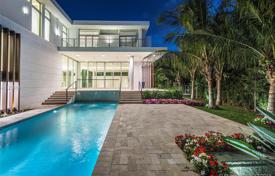 Modern two-story villa with a private garden, a swimming pool, a parking and a terrace, Key Biscayne, USA for $4,350,000