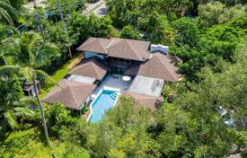 Spacious villa with a garden, a backyard, a pool, a relaxation area and a terrace, Miami, USA for $1,850,000