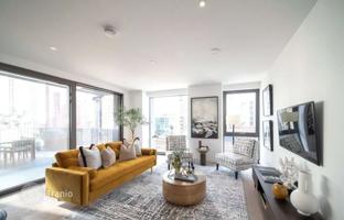 Luxury two-bedroom apartment in a new prestigious riverside residence with a park, in the new quarter of Nine Elms, London, UK for £1,345,000