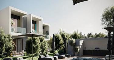 Townhouses in a new residence with a swimming pool and a gym at 450 meters from the sea, Paphos, Cyprus