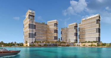 Branded residential complex Chelsea Residences with a beach club and marina in Dubai Maritime City, UAE