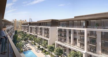 New low-rise residence Madinat Jumeirah Living Jomana with a swimming pool and a garden, Umm Suqeim, Dubai, UAE