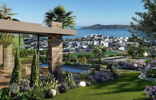 New luxury villas with swimming pools in a residence with a kids' club and a tennis court, 350 meters from the marina, Yalikavak, Turkey. Price on request
